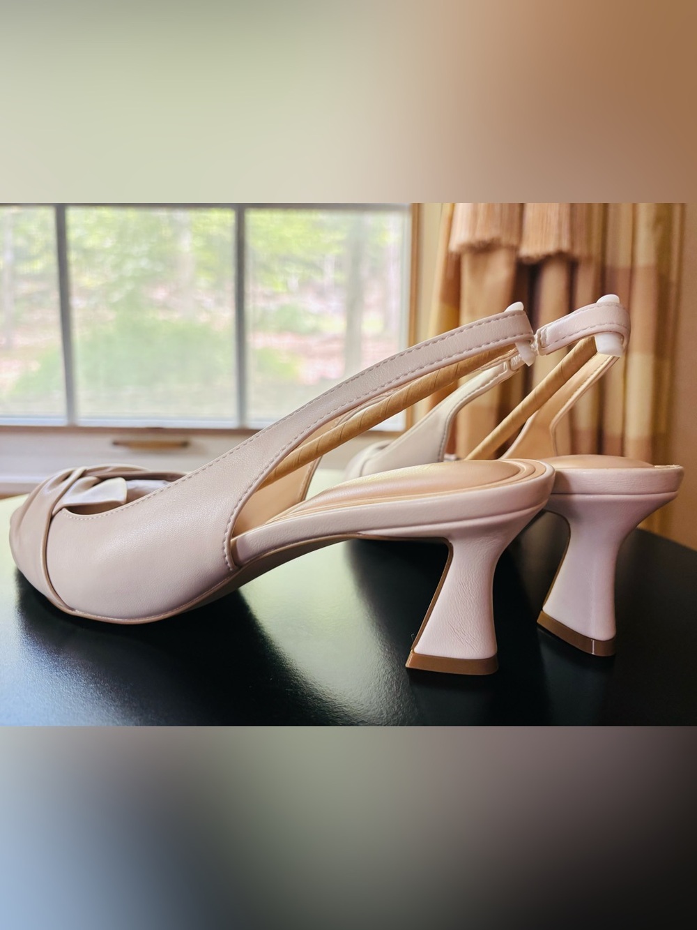 Charles By Charles David Cream Knot-Front Pointed Slingback Kitten Heels - Picture 7 of 13